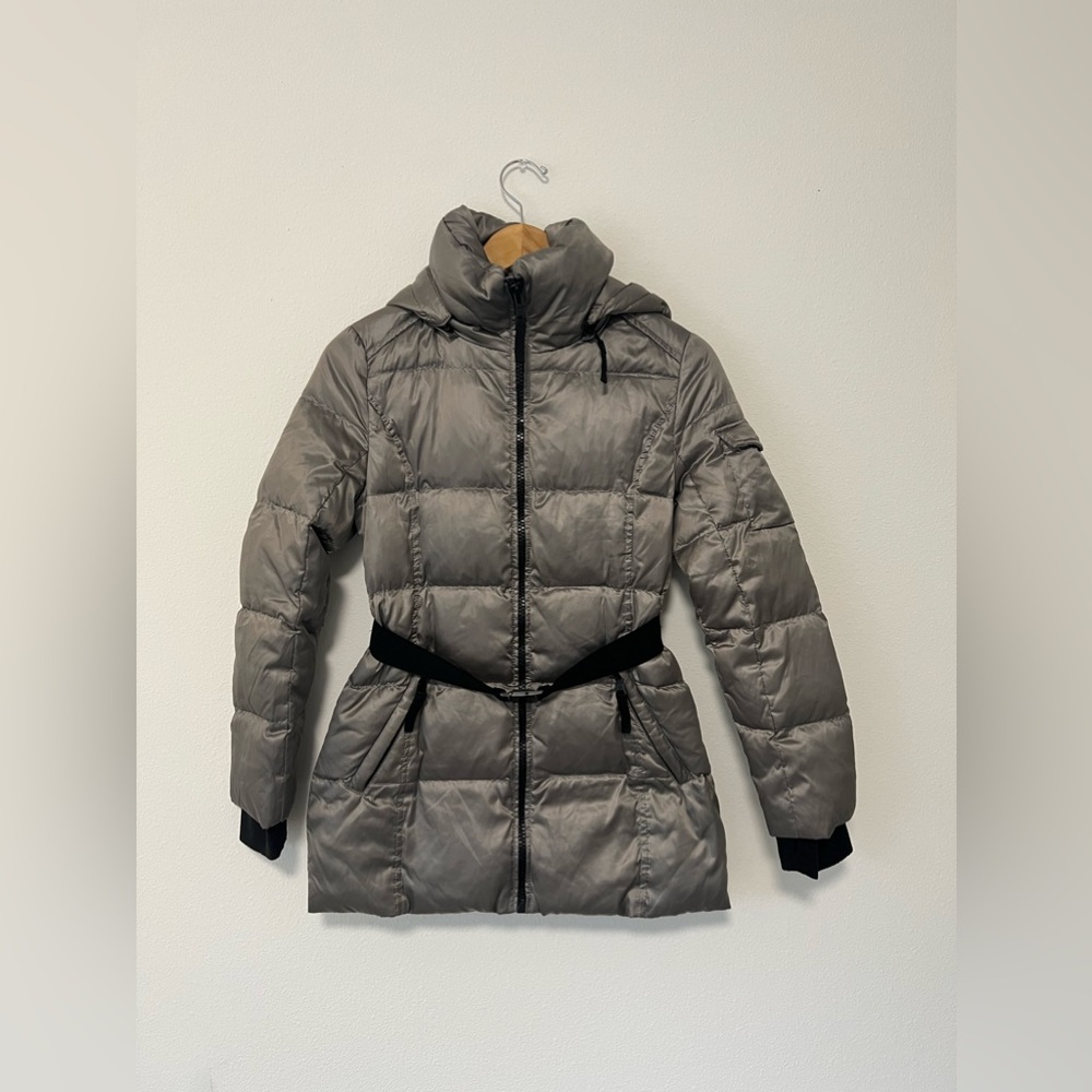 NYC Gray Belted Puffer Jacket